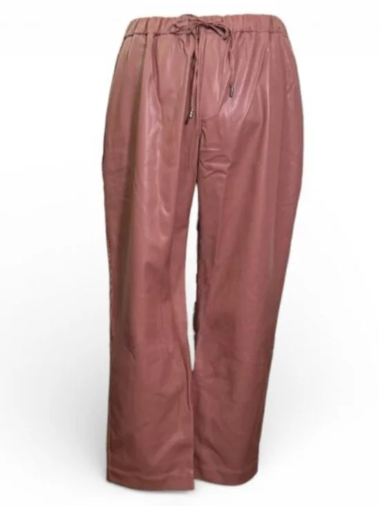 Wildfang The Empower Vegan Leather 2 Pc Suite Tux Blazer/Trousers Brown Rose - Picture 5 of 11